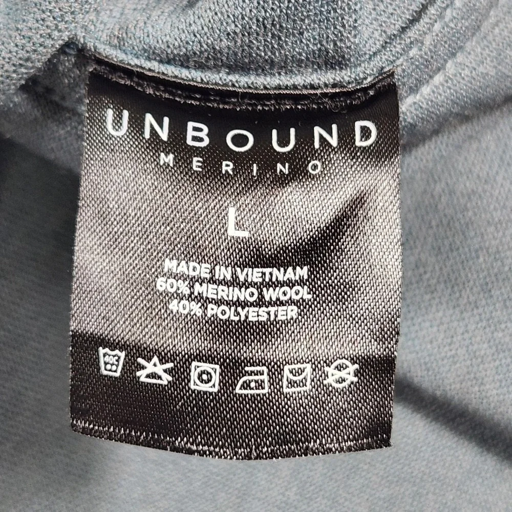 Unbound Merino Polo Shirt Mens Large Gray Solid Merino Wool Blend Knit Casual